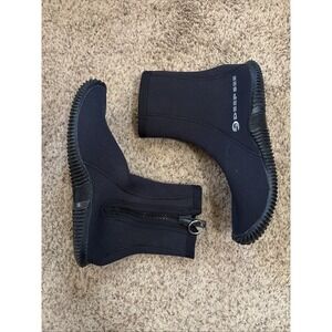 Deep See Neoprene Zipper Scuba Diving Water Shoe Boots Size 10 Black